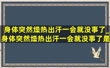 身体突然燥热出汗一会就没事了_身体突然燥热出汗一会就没事了是什么原因