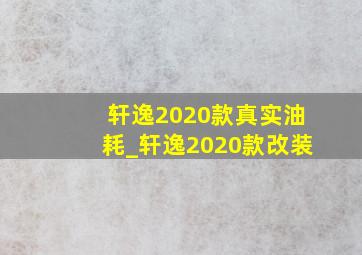 轩逸2020款真实油耗_轩逸2020款改装