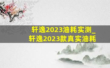 轩逸2023油耗实测_轩逸2023款真实油耗