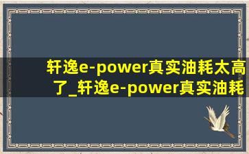 轩逸e-power真实油耗太高了_轩逸e-power真实油耗