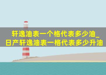 轩逸油表一个格代表多少油_日产轩逸油表一格代表多少升油