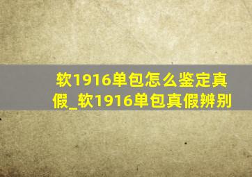 软1916单包怎么鉴定真假_软1916单包真假辨别