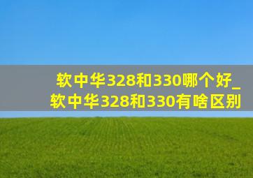 软中华328和330哪个好_软中华328和330有啥区别