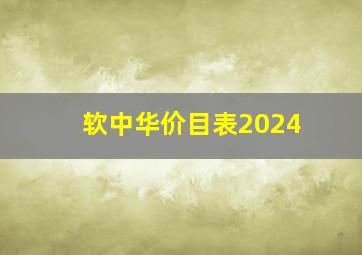 软中华价目表2024