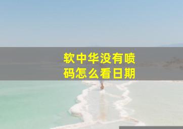 软中华没有喷码怎么看日期