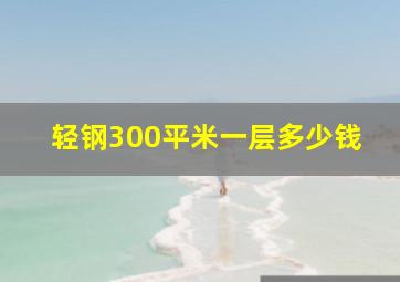 轻钢300平米一层多少钱