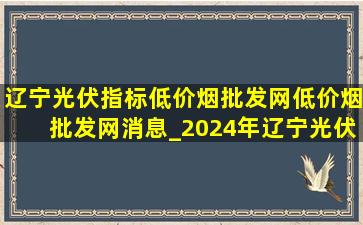 辽宁光伏指标(低价烟批发网)(低价烟批发网)消息_2024年辽宁光伏指标