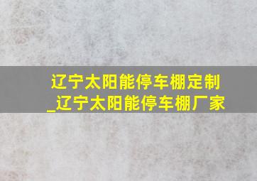 辽宁太阳能停车棚定制_辽宁太阳能停车棚厂家