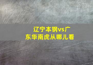 辽宁本钢vs广东华南虎从哪儿看