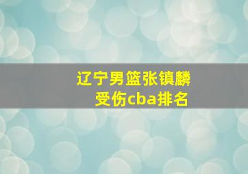 辽宁男篮张镇麟受伤cba排名