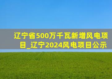 辽宁省500万千瓦新增风电项目_辽宁2024风电项目公示