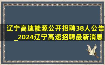辽宁高速能源公开招聘38人公告_2024辽宁高速招聘最新消息