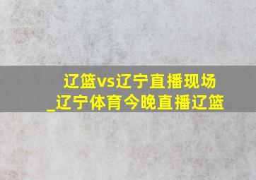 辽篮vs辽宁直播现场_辽宁体育今晚直播辽篮