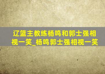 辽篮主教练杨鸣和郭士强相视一笑_杨鸣郭士强相视一笑