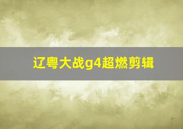 辽粤大战g4超燃剪辑