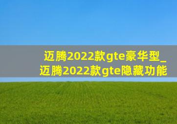 迈腾2022款gte豪华型_迈腾2022款gte隐藏功能