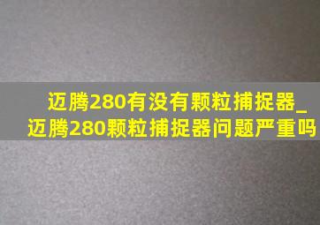 迈腾280有没有颗粒捕捉器_迈腾280颗粒捕捉器问题严重吗