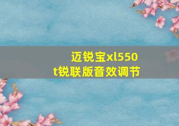 迈锐宝xl550t锐联版音效调节