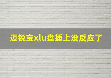 迈锐宝xlu盘插上没反应了