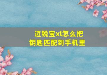 迈锐宝xl怎么把钥匙匹配到手机里