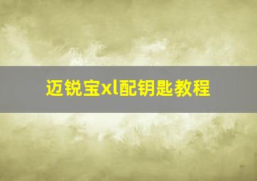 迈锐宝xl配钥匙教程