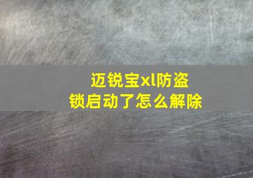 迈锐宝xl防盗锁启动了怎么解除