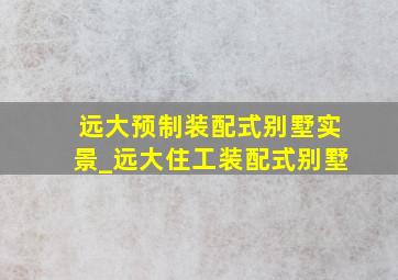 远大预制装配式别墅实景_远大住工装配式别墅