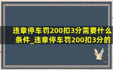 违章停车罚200扣3分需要什么条件_违章停车罚200扣3分的处罚依据