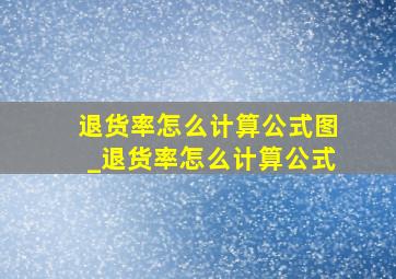 退货率怎么计算公式图_退货率怎么计算公式