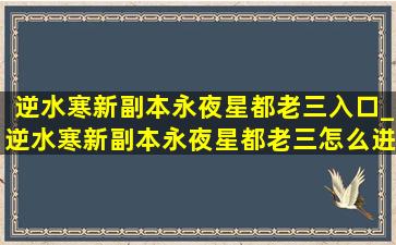 逆水寒新副本永夜星都老三入口_逆水寒新副本永夜星都老三怎么进