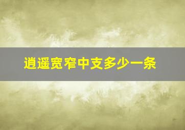 逍遥宽窄中支多少一条