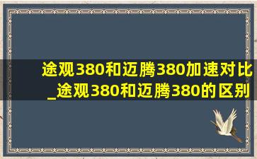 途观380和迈腾380加速对比_途观380和迈腾380的区别