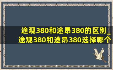 途观380和途昂380的区别_途观380和途昂380选择哪个好