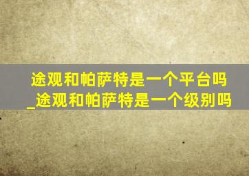 途观和帕萨特是一个平台吗_途观和帕萨特是一个级别吗