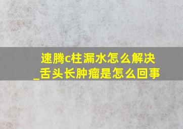 速腾c柱漏水怎么解决_舌头长肿瘤是怎么回事