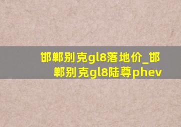 邯郸别克gl8落地价_邯郸别克gl8陆尊phev