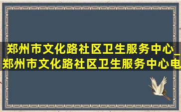 郑州市文化路社区卫生服务中心_郑州市文化路社区卫生服务中心电话