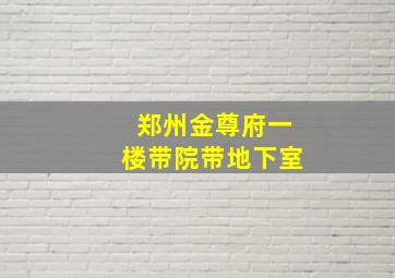 郑州金尊府一楼带院带地下室