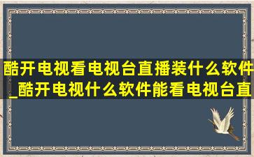 酷开电视看电视台直播装什么软件_酷开电视什么软件能看电视台直播