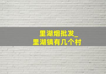 里湖烟批发_里湖镇有几个村