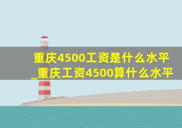 重庆4500工资是什么水平_重庆工资4500算什么水平