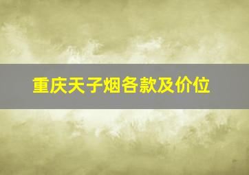 重庆天子烟各款及价位