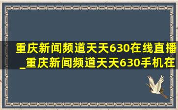 重庆新闻频道天天630在线直播_重庆新闻频道天天630手机在线直播