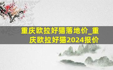 重庆欧拉好猫落地价_重庆欧拉好猫2024报价