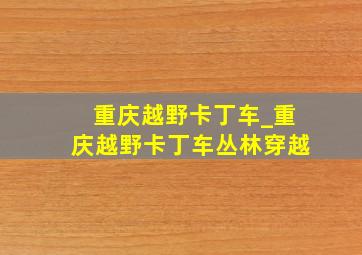 重庆越野卡丁车_重庆越野卡丁车丛林穿越