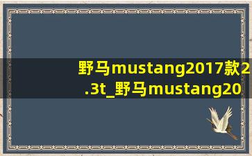 野马mustang2017款2.3t_野马mustang2017款2.3t性能版