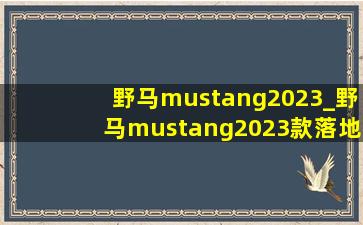 野马mustang2023_野马mustang2023款落地价