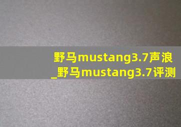 野马mustang3.7声浪_野马mustang3.7评测