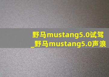 野马mustang5.0试驾_野马mustang5.0声浪