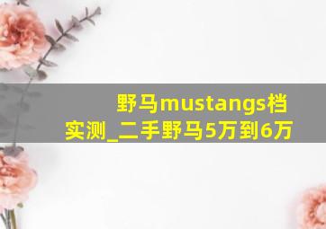 野马mustangs档实测_二手野马5万到6万